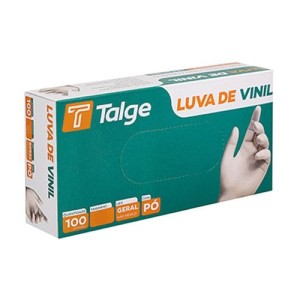 LUVA VINIL COM PÓ - 100 UNIDADES - TALGE