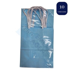 SACOLA DE PAPEL 14X08X16 PACOTE COM 10 UNIDADES VARIAS CORES